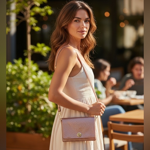 NEW•Shimmer & Shine Rose' Rose Gold Clutch/Crossbody• - Picture 1 of 14